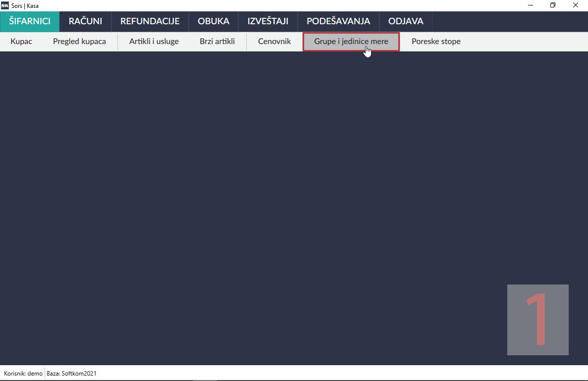 Unos robne grupe Unos robne grupe
