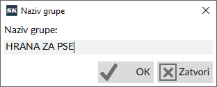Izmena naziva grupe u brzim tasterima Izmena naziva grupe u brzim tasterima