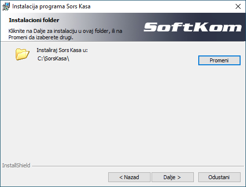 Instalacija programa Sors Kasa Instalacija programa Sors Kasa