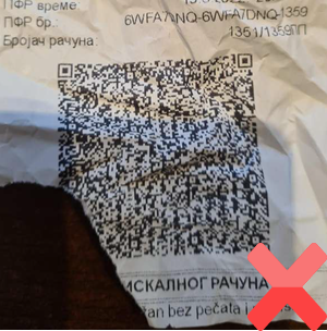 QR kod ne sme da bude oštećen pilikom čitanja QR kod ne sme da bude oštećen pilikom čitanja