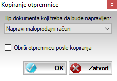 Kopiranje izlaznih dokumenata