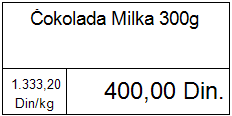 Nalepnica sa cenom 9 redova sa 3 nalepnice u redu na A4