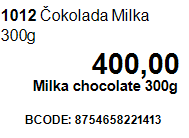 Nalepnica sa cenom 8 redova sa 4 nalepnice u redu na A4