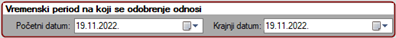 Vremenski period na koji se odobrenje odnosi Vremenski period na koji se odobrenje odnosi