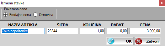 Izmena artikla