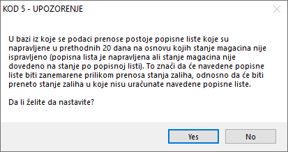 Upozorenje kod 5